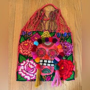 Very colorful dia de los muertos tote bag